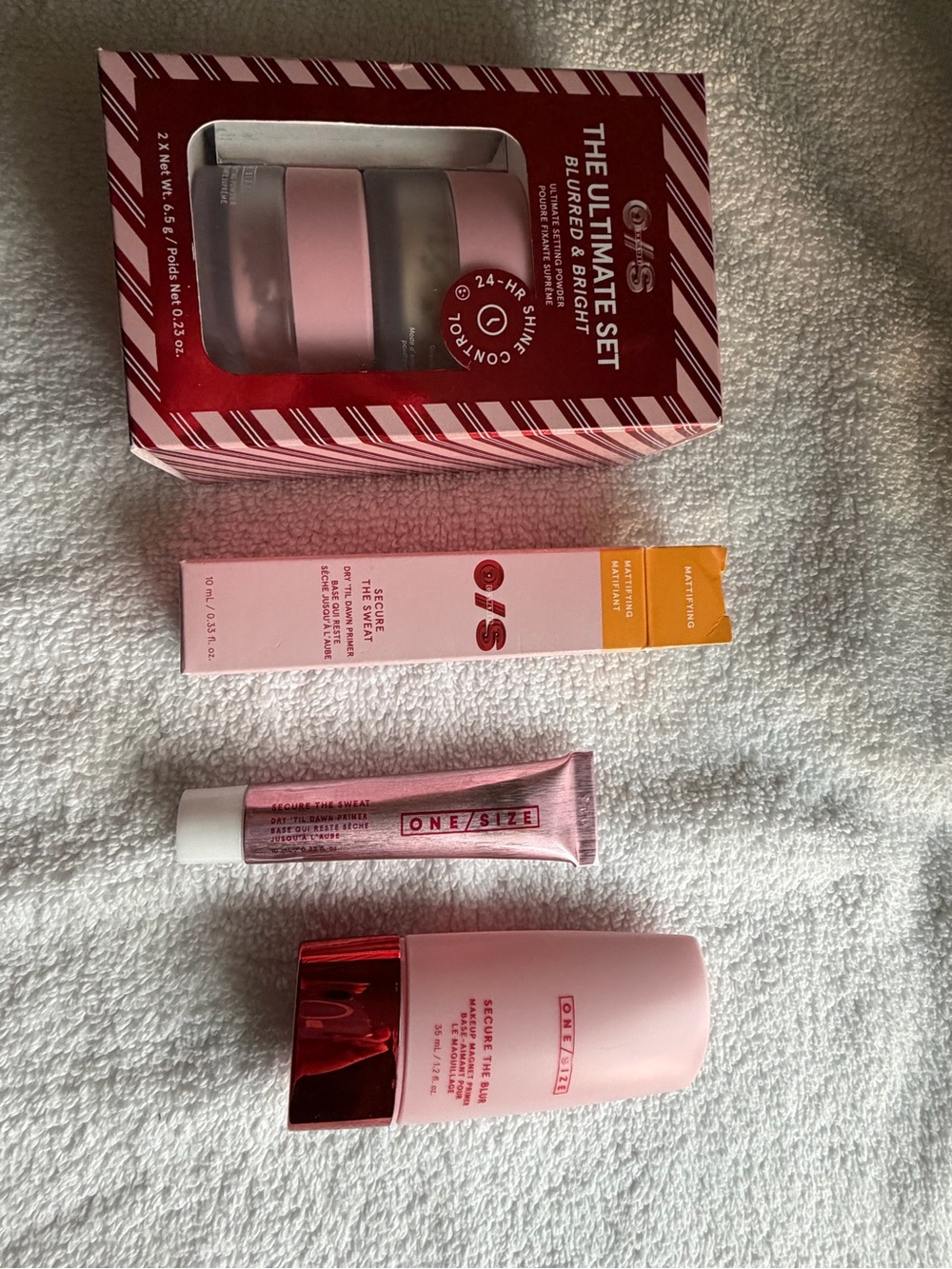ONE/SIZE mini powder set-ultra pink & translucent, full size & travel prime